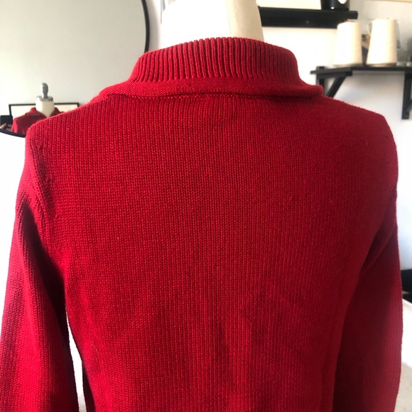 *SOLD* Red Quarter Zip Sweater - Picture 6 of 8